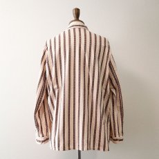 画像3: OLD UNKNOWN BRAND COTTON STRIPE EURO PAJAMA SHIRT (3)