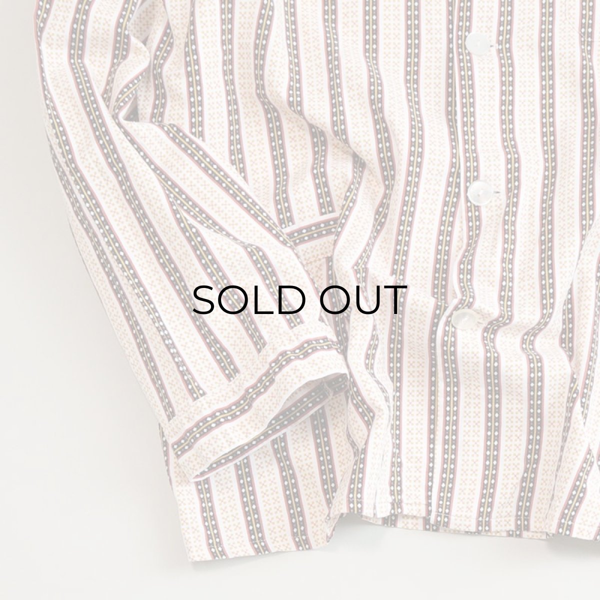 画像9: OLD UNKNOWN BRAND COTTON STRIPE EURO PAJAMA SHIRT (9)