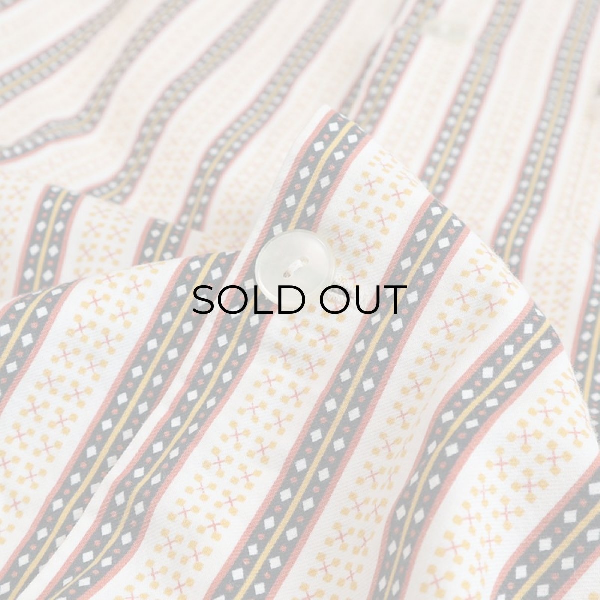 画像11: OLD UNKNOWN BRAND COTTON STRIPE EURO PAJAMA SHIRT (11)