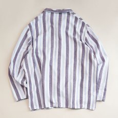 画像7: OLD UNKNOWN BRAND COTTON STRIPE EURO PAJAMA SHIRT (7)