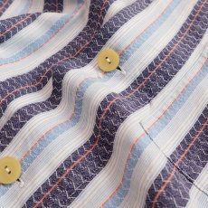 画像12: OLD UNKNOWN BRAND COTTON STRIPE EURO PAJAMA SHIRT (12)