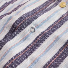 画像13: OLD UNKNOWN BRAND COTTON STRIPE EURO PAJAMA SHIRT (13)