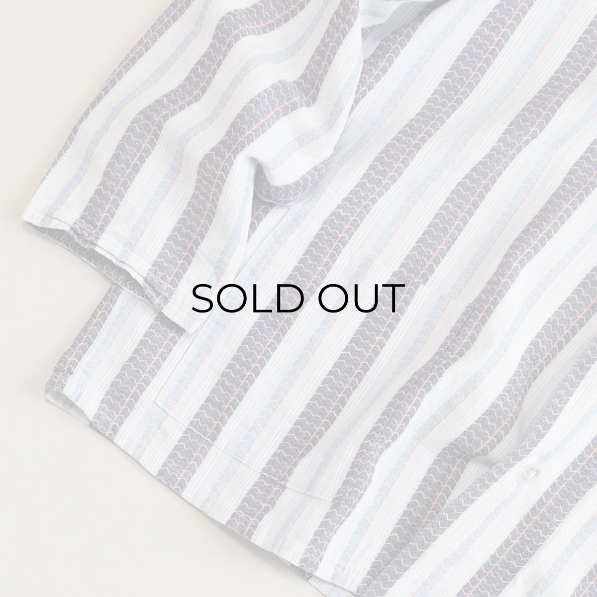 画像10: OLD UNKNOWN BRAND COTTON STRIPE EURO PAJAMA SHIRT (10)