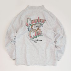 画像5: 90's H.L.MILLER COTTON W-PRINT MOCK NECK L/S TEE "Cowboy Club" (5)