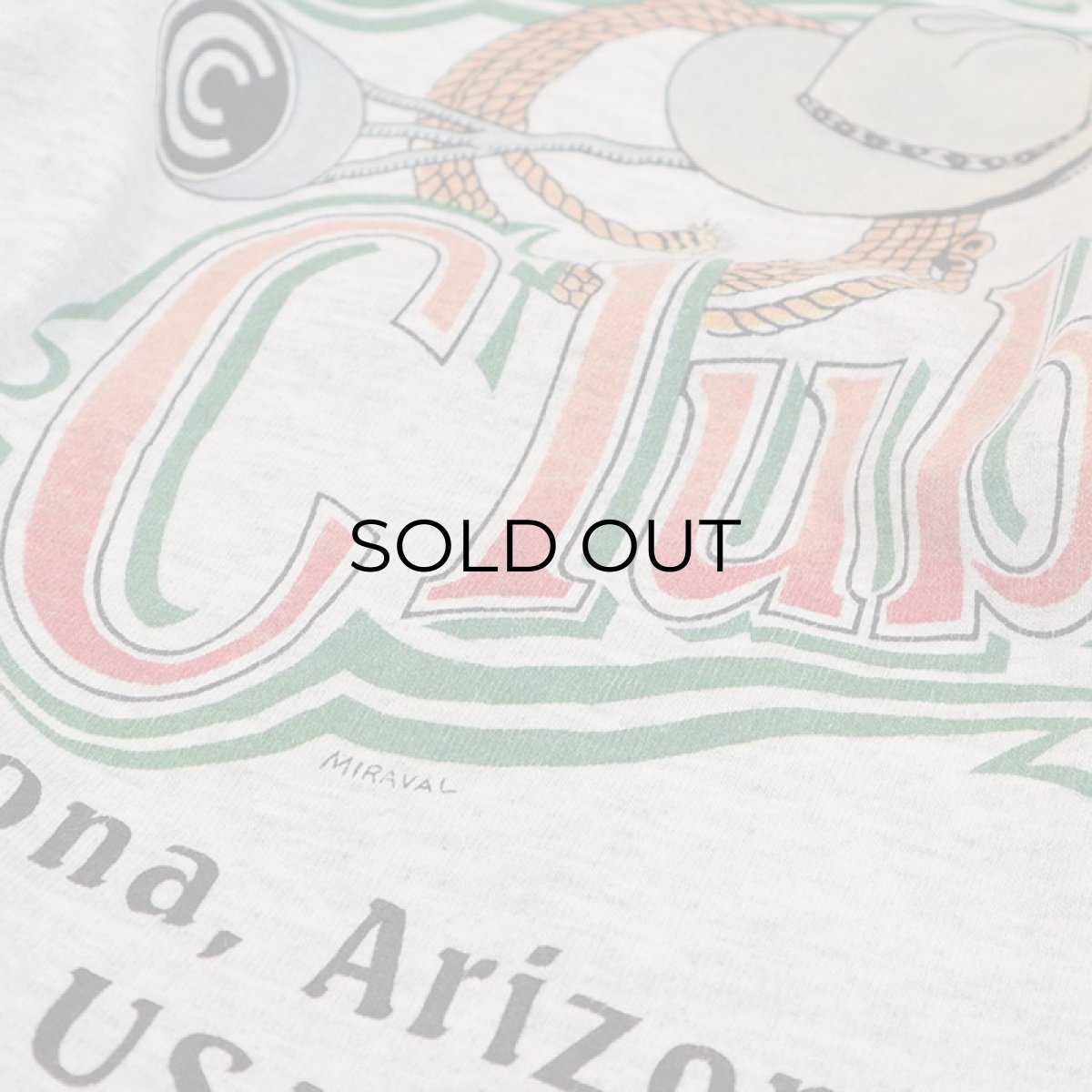 画像10: 90's H.L.MILLER COTTON W-PRINT MOCK NECK L/S TEE "Cowboy Club" (10)