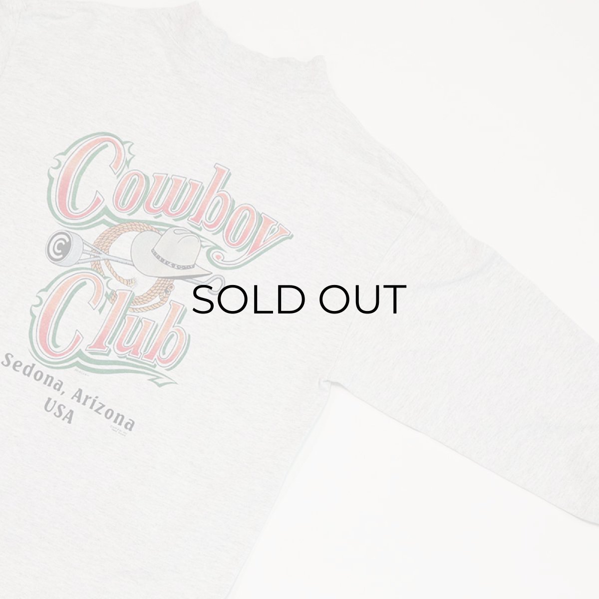 画像9: 90's H.L.MILLER COTTON W-PRINT MOCK NECK L/S TEE "Cowboy Club" (9)