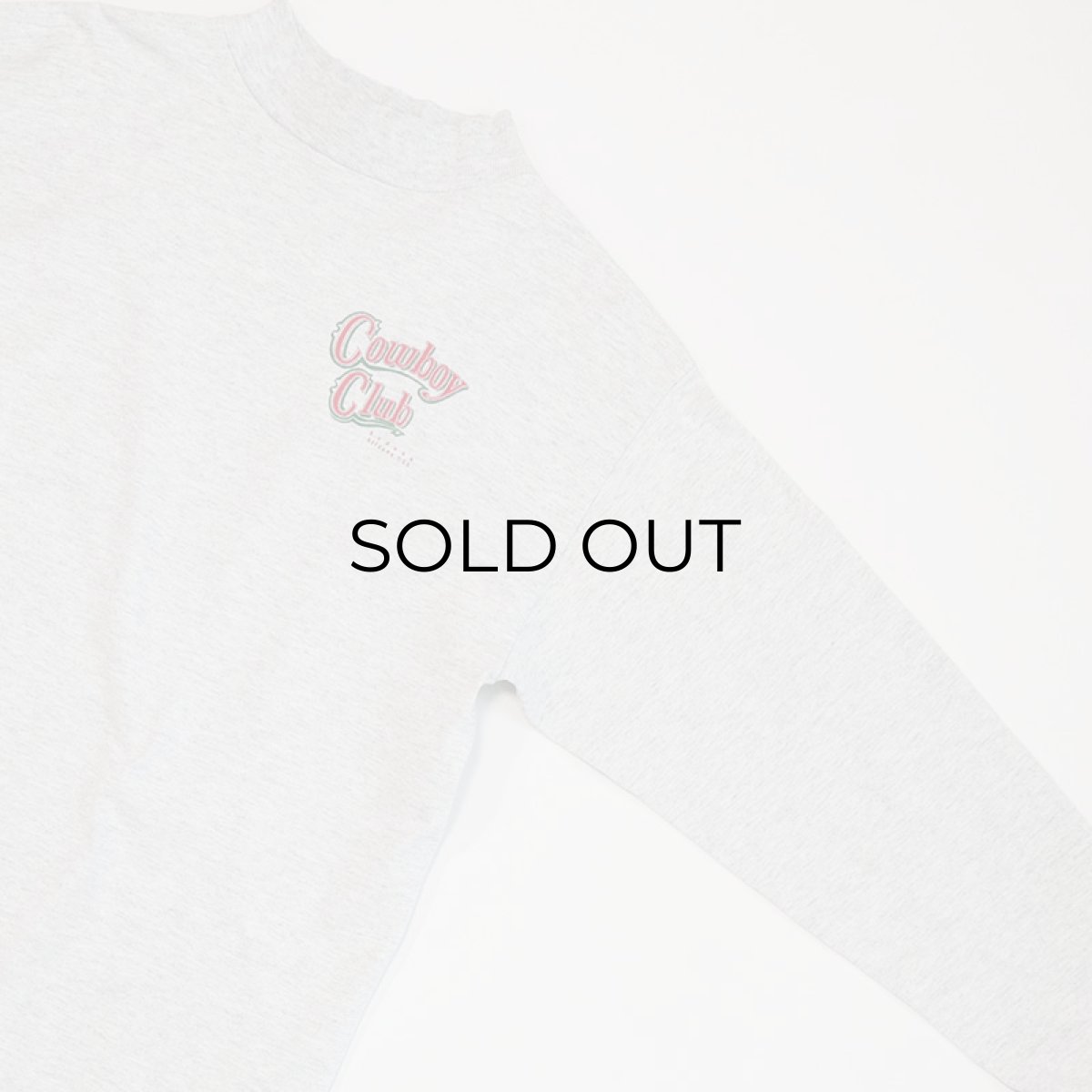 画像6: 90's H.L.MILLER COTTON W-PRINT MOCK NECK L/S TEE "Cowboy Club" (6)