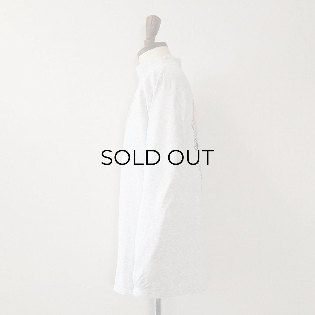 画像2: 90's H.L.MILLER COTTON W-PRINT MOCK NECK L/S TEE "Cowboy Club" (2)