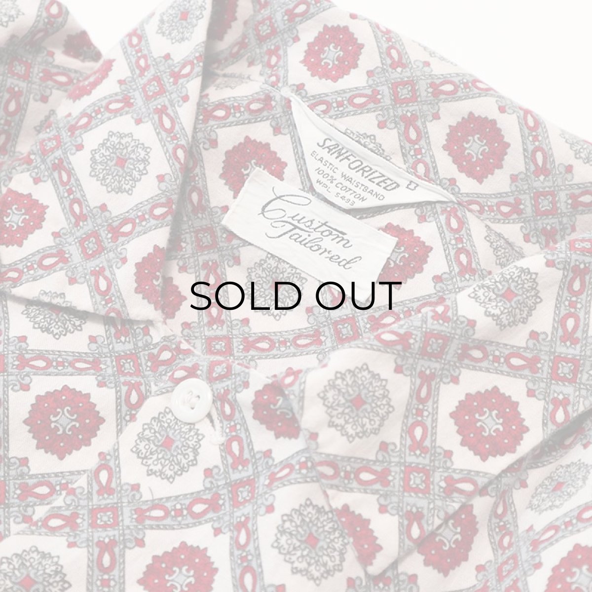 画像4: 60's Custom Tailored COTTON ALL OVER PATTERN PAJAMA SHIRT (4)