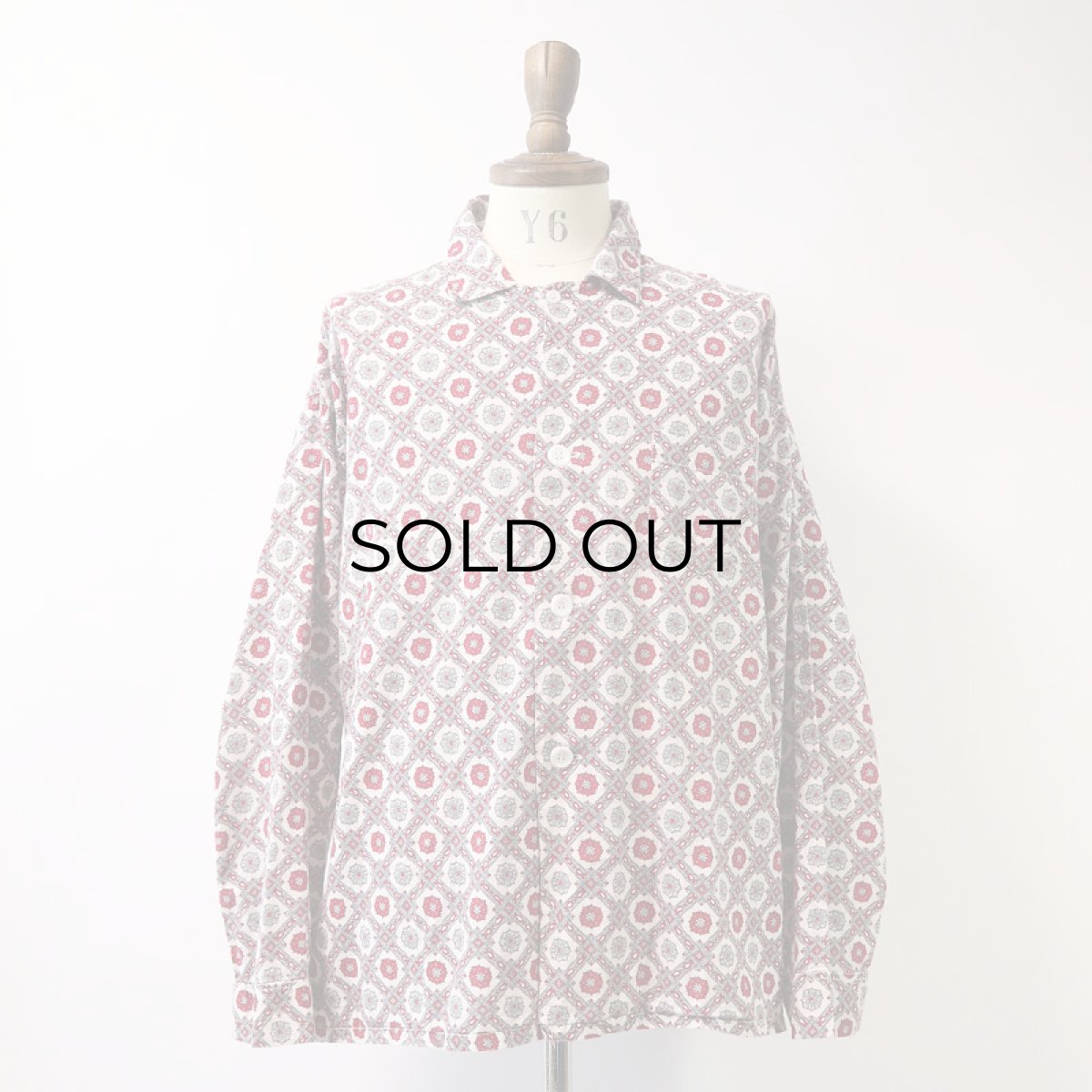 画像14: 60's Custom Tailored COTTON ALL OVER PATTERN PAJAMA SHIRT (14)