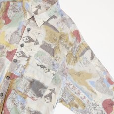 画像4: 80's UNKNOWN BRAND RAYON ALL OVER PATTERN BOX SHIRT (4)