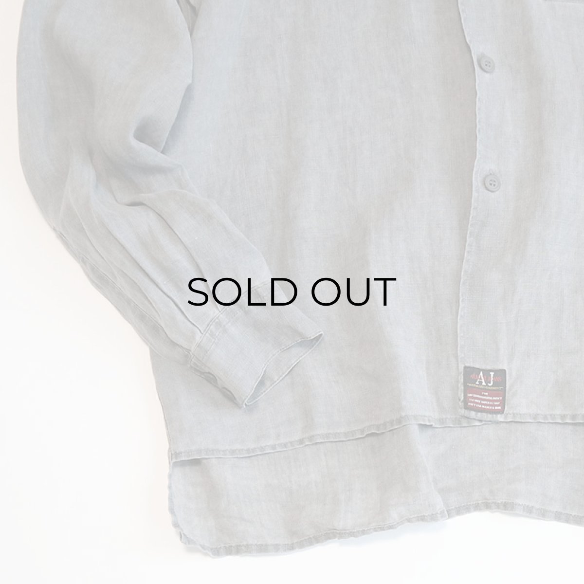 画像4: 〜90's ARMANI JEANS LINEN LONG TAIL SHIRT "MADE IN ITALY" (4)