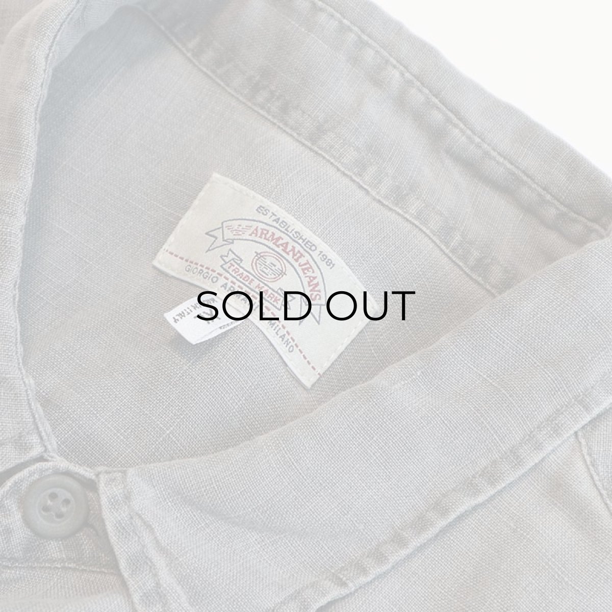 画像7: 〜90's ARMANI JEANS LINEN LONG TAIL SHIRT "MADE IN ITALY" (7)