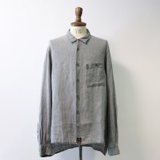 画像13: 〜90's ARMANI JEANS LINEN LONG TAIL SHIRT "MADE IN ITALY" (13)