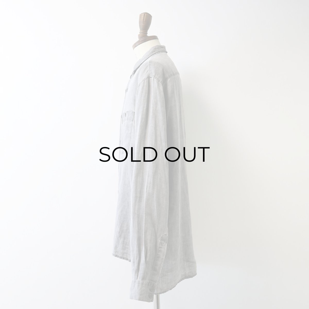 画像14: 〜90's ARMANI JEANS LINEN LONG TAIL SHIRT "MADE IN ITALY" (14)