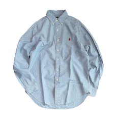 画像1: 90's Ralph Lauren COTTON CHAMBRAY B/D SHIRT (1)