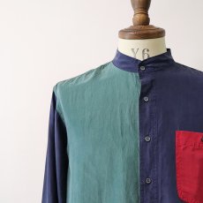 画像4: 〜90's ROBERT STOCK SILK CRAZY PATTERN BAND COLLAR SHIRT (4)