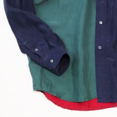 画像9: 〜90's ROBERT STOCK SILK CRAZY PATTERN BAND COLLAR SHIRT (9)