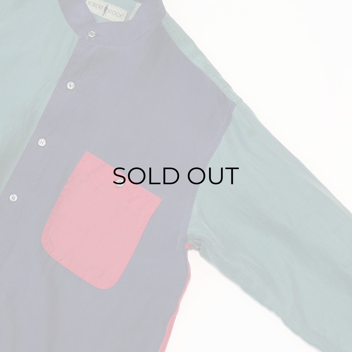 画像8: 〜90's ROBERT STOCK SILK CRAZY PATTERN BAND COLLAR SHIRT (8)