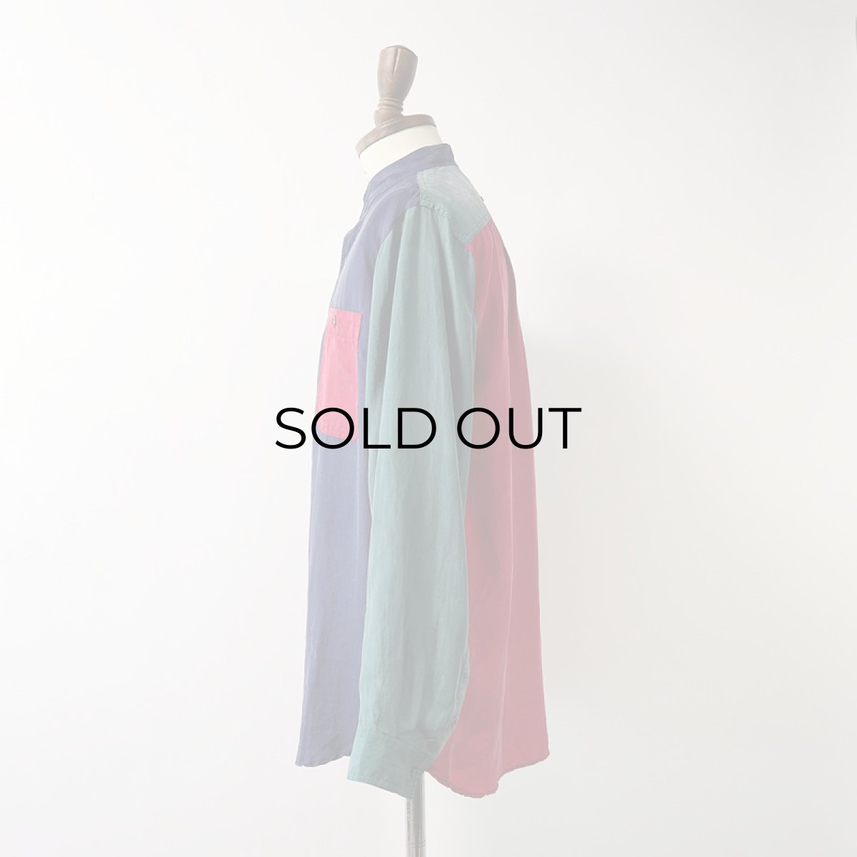 画像2: 〜90's ROBERT STOCK SILK CRAZY PATTERN BAND COLLAR SHIRT (2)