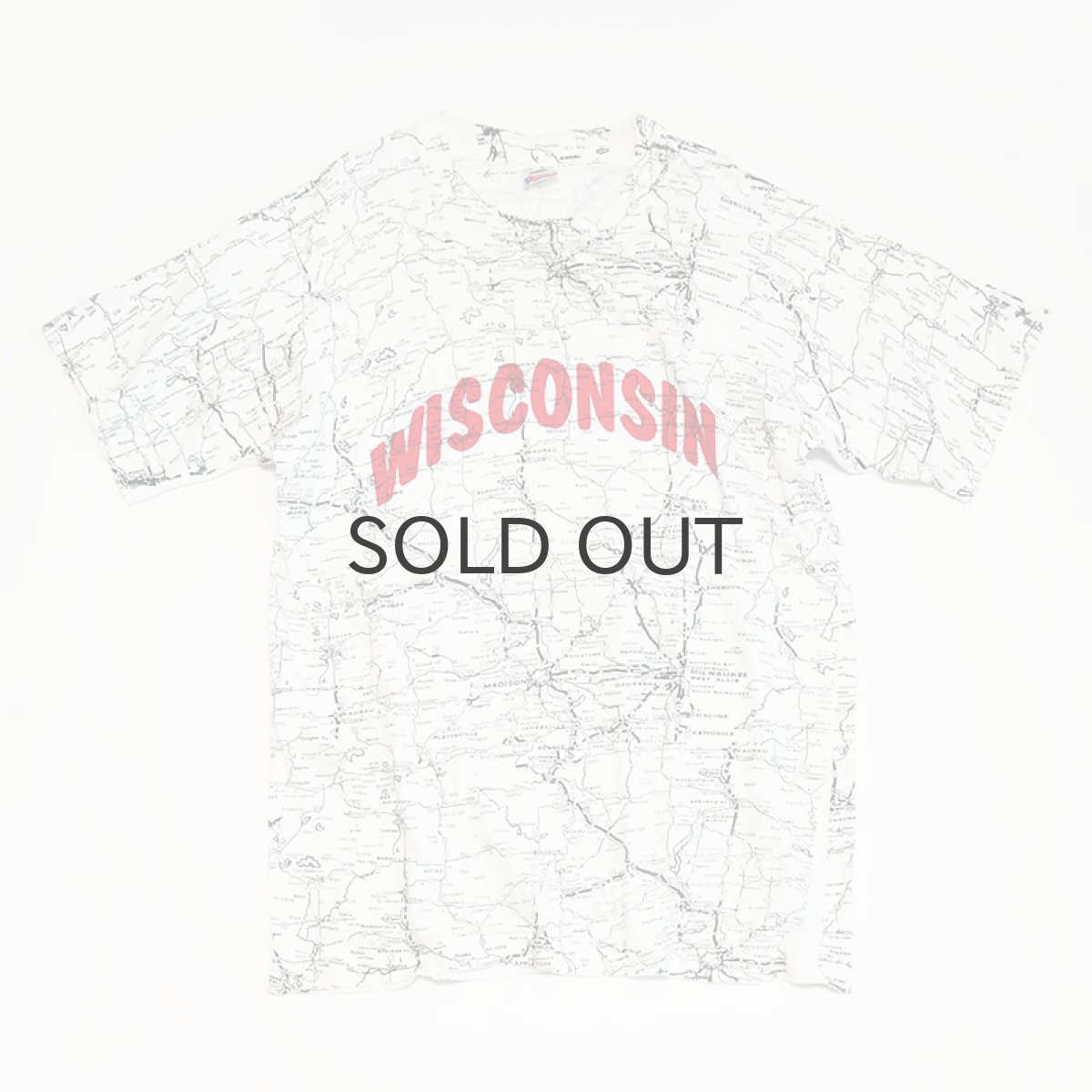 画像1: 80's FRUIT OF THE LOOM COTTON ALL OVER PRINT S/S TEE "WISCONSIN" (1)