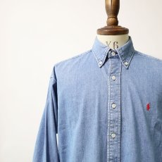 画像7: 90's Polo by Ralph Lauren COTTON DUNGAREE B/D SHIRT (7)