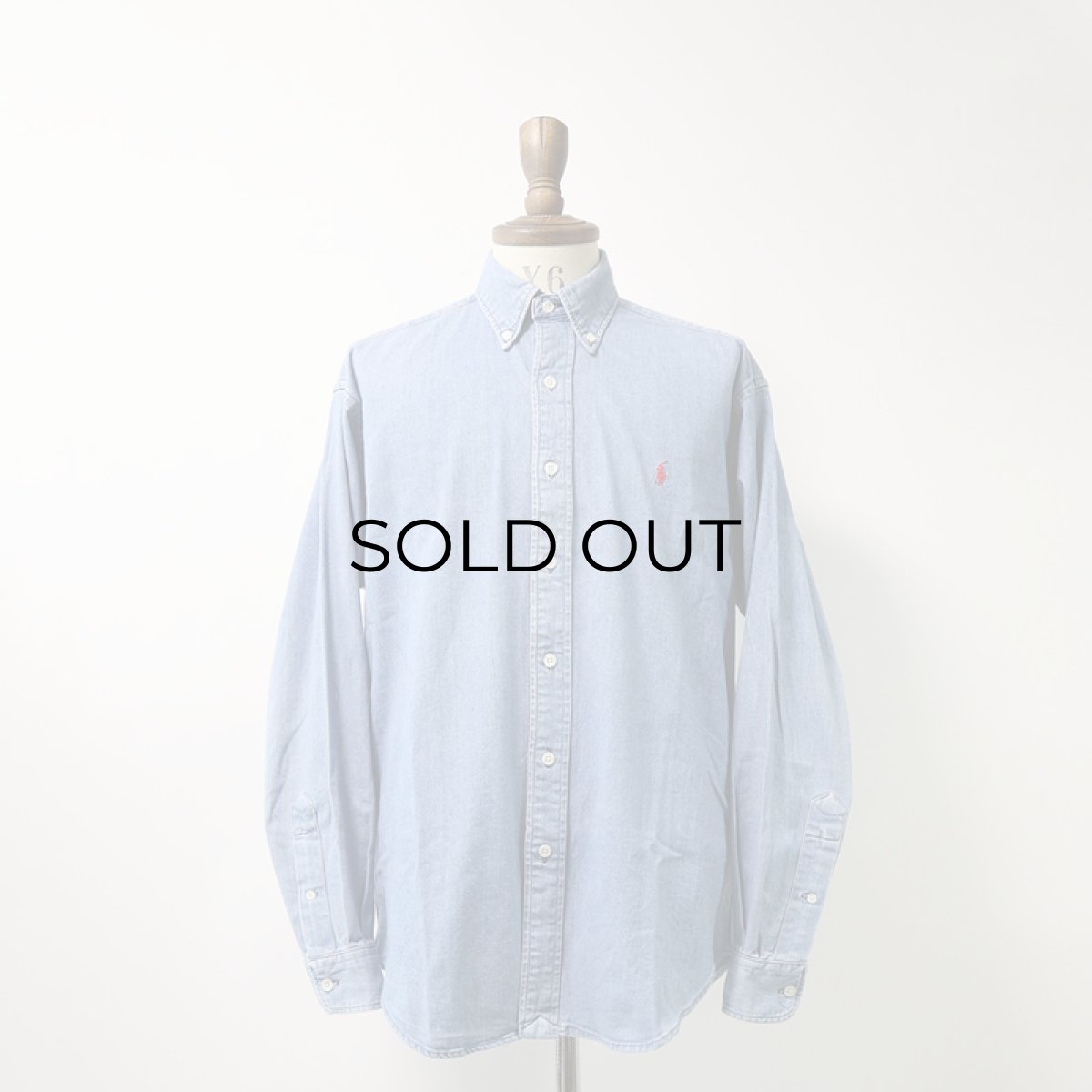 画像8: 90's Polo by Ralph Lauren COTTON DUNGAREE B/D SHIRT (8)