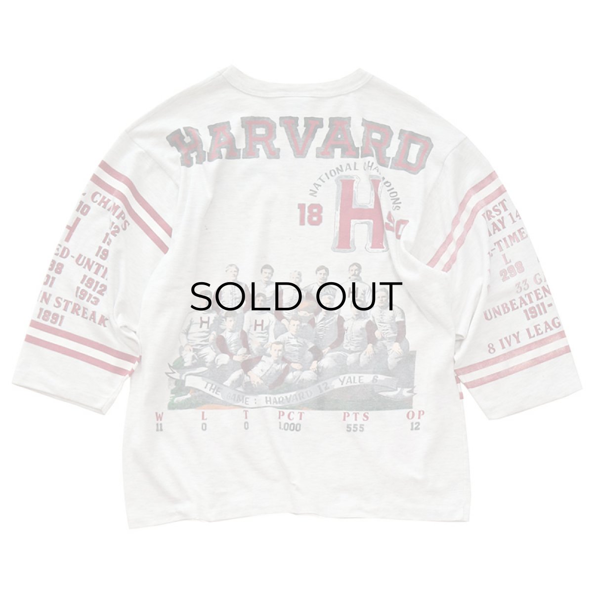 画像2: 90's Long Gone W-PRINT 3/4 SLEEVE TEE "HARVARD" (2)