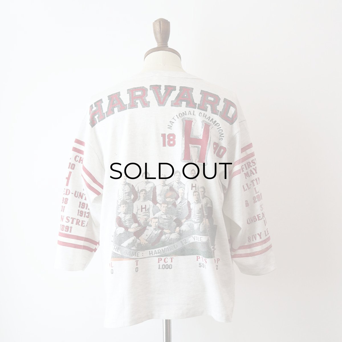 画像11: 90's Long Gone W-PRINT 3/4 SLEEVE TEE "HARVARD" (11)
