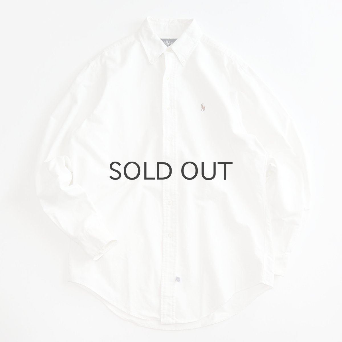 画像1: 80's-90's Ralph Lauren WHITE COTTON OXFORD B/D SHIRT (1)