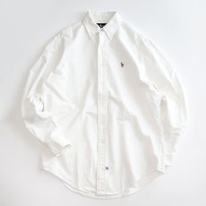 画像1: 80's-90's Ralph Lauren WHITE COTTON OXFORD B/D SHIRT (1)