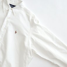 画像3: 80's-90's Ralph Lauren WHITE COTTON OXFORD B/D SHIRT (3)