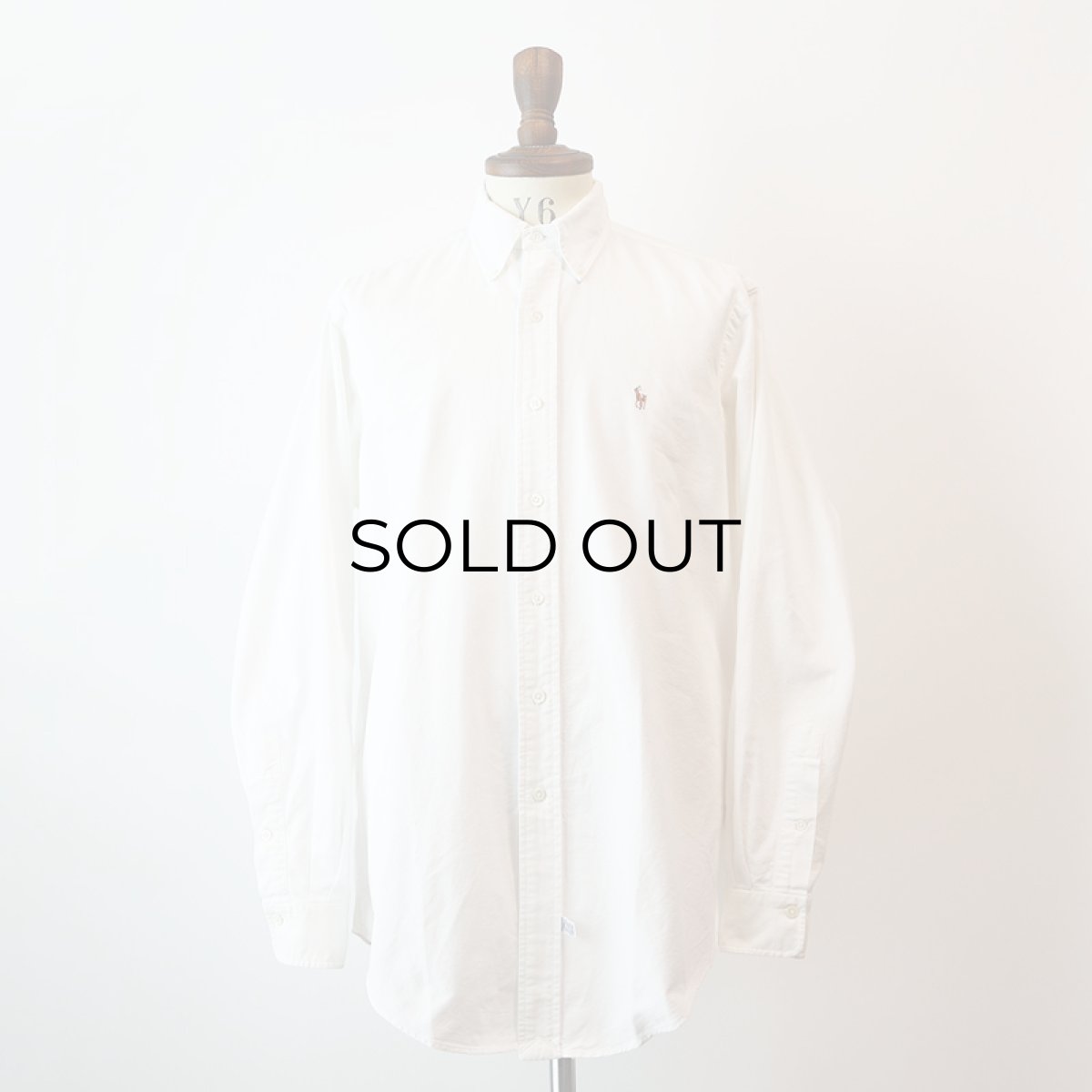 画像7: 80's-90's Ralph Lauren WHITE COTTON OXFORD B/D SHIRT (7)