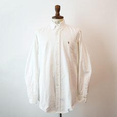 画像7: 80's-90's Ralph Lauren WHITE COTTON OXFORD B/D SHIRT (7)