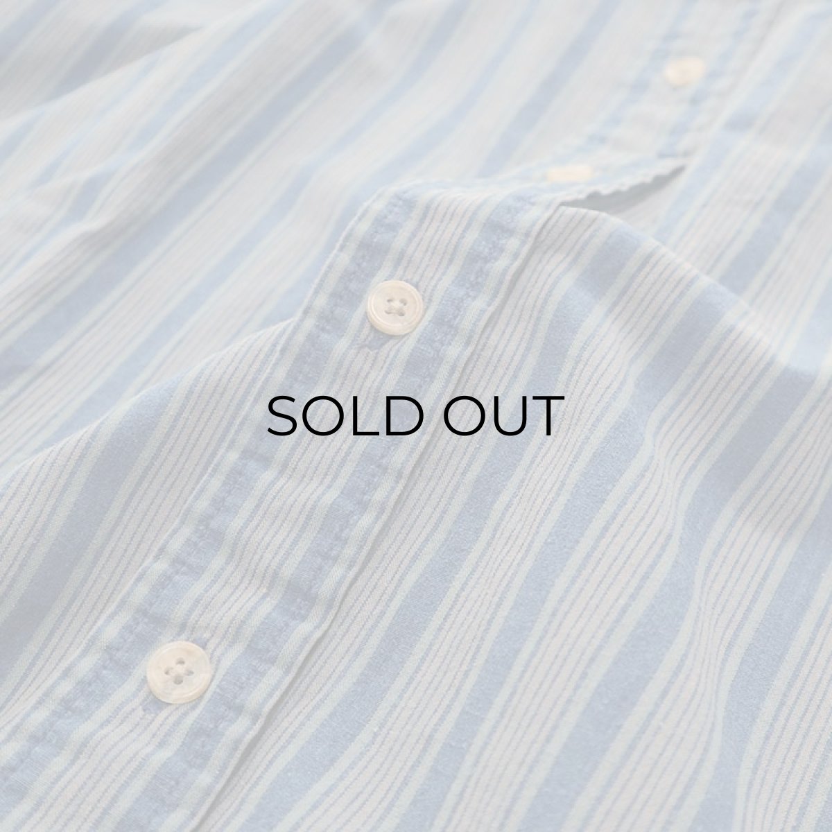 画像8: 90's DOCKERS INDIGO COTTON STRIPE BAND COLLAR SHIRT (8)