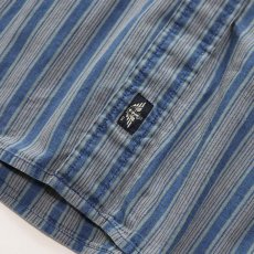 画像7: 90's DOCKERS INDIGO COTTON STRIPE BAND COLLAR SHIRT (7)