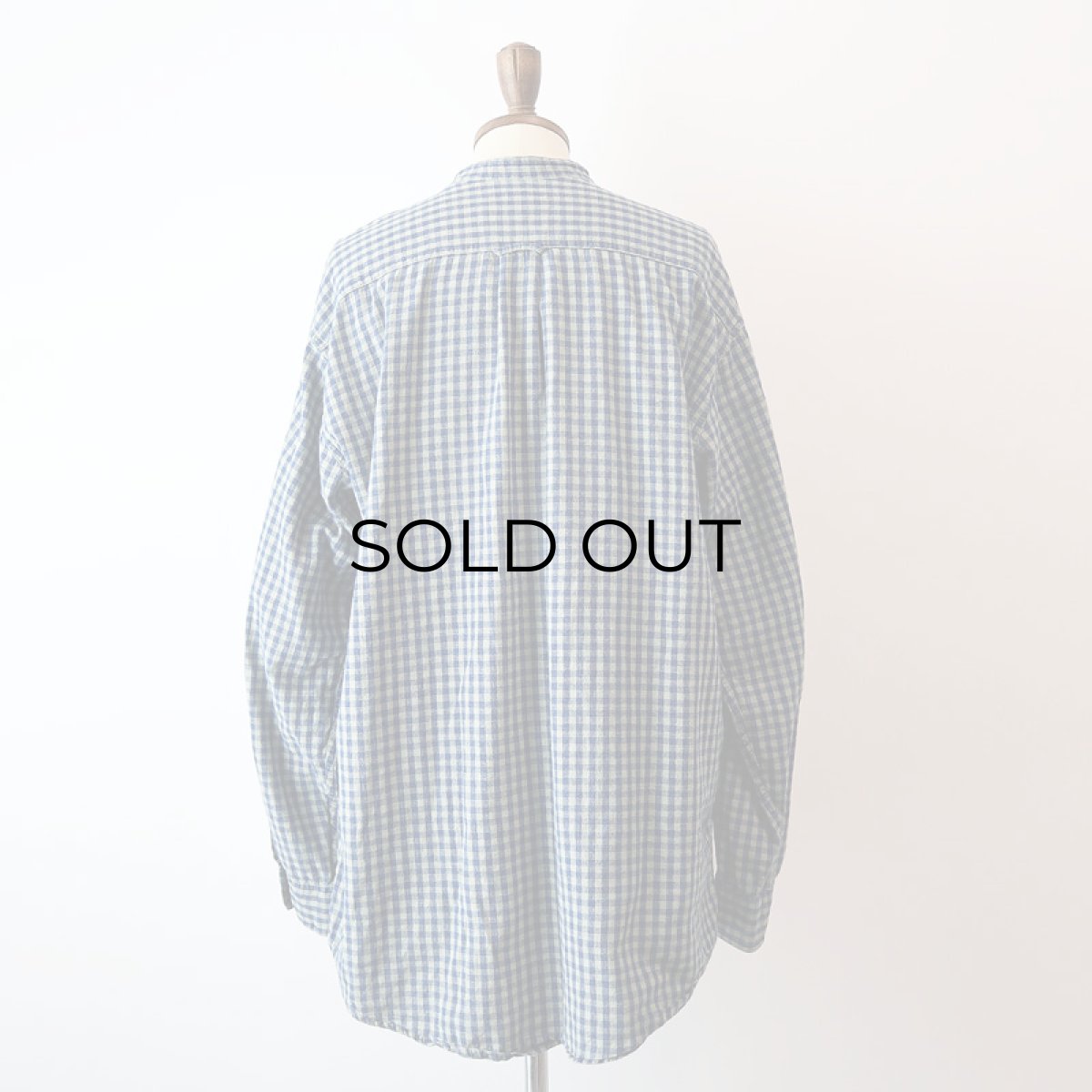 画像11: 90's Shelter Island COTTON BLOCK CHECK BAND COLLAR SHIRT (11)