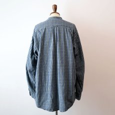 画像11: 90's Shelter Island COTTON BLOCK CHECK BAND COLLAR SHIRT (11)