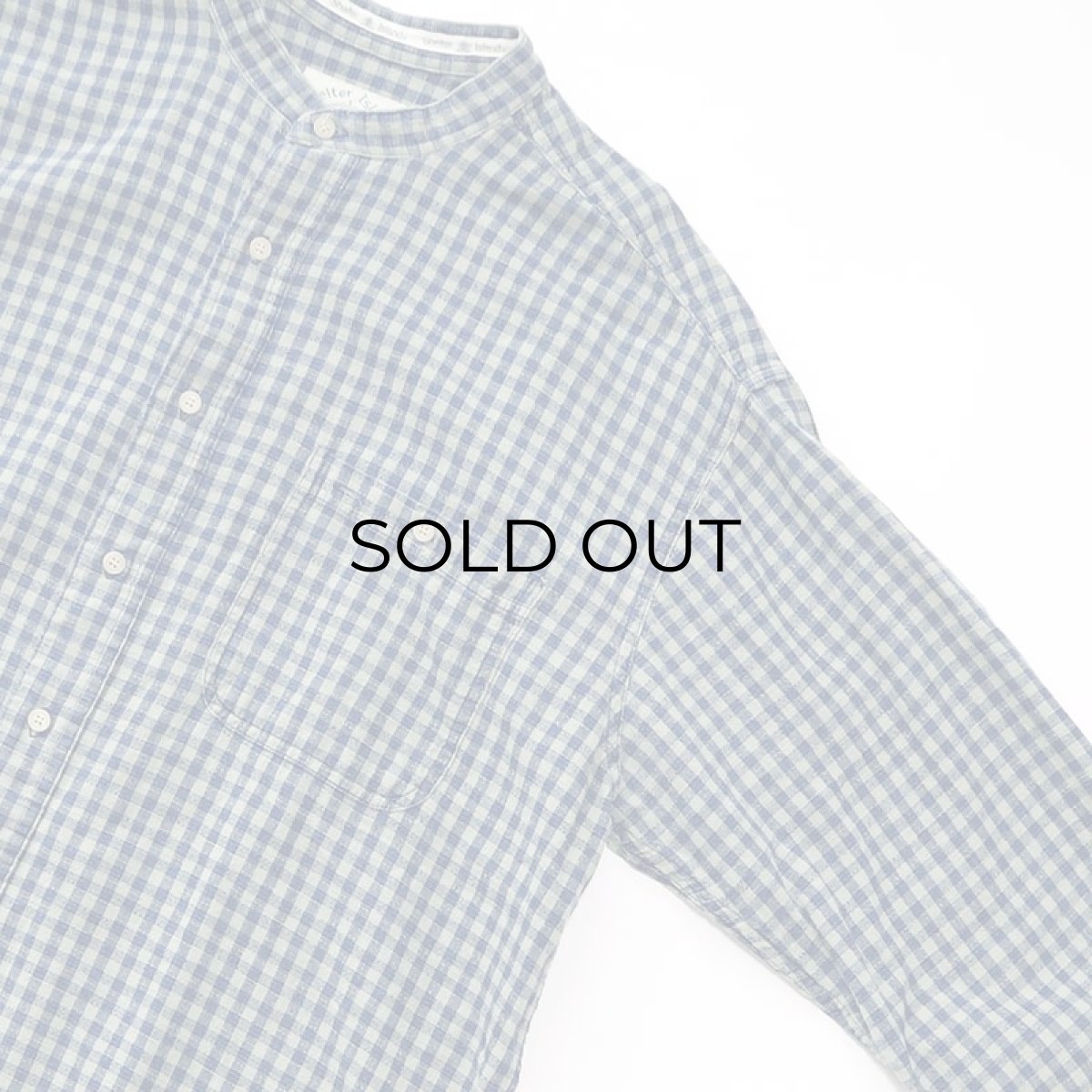 画像3: 90's Shelter Island COTTON BLOCK CHECK BAND COLLAR SHIRT (3)