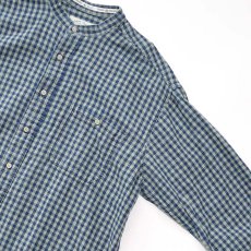 画像3: 90's Shelter Island COTTON BLOCK CHECK BAND COLLAR SHIRT (3)