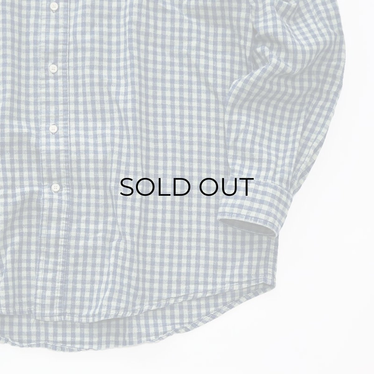 画像4: 90's Shelter Island COTTON BLOCK CHECK BAND COLLAR SHIRT (4)