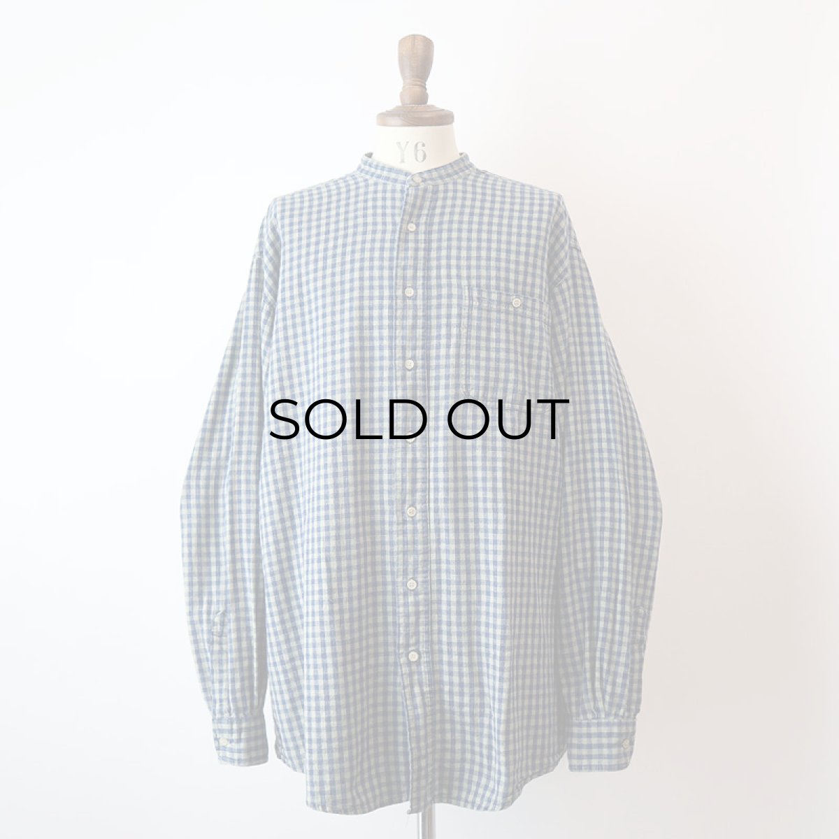 画像9: 90's Shelter Island COTTON BLOCK CHECK BAND COLLAR SHIRT (9)