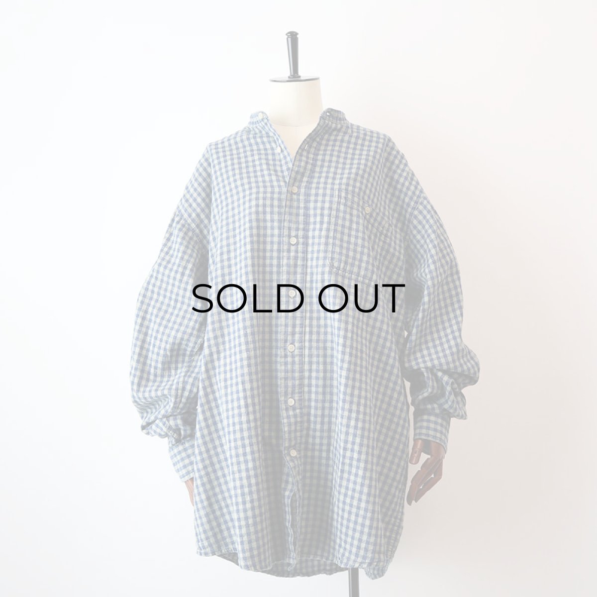 画像12: 90's Shelter Island COTTON BLOCK CHECK BAND COLLAR SHIRT (12)