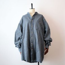 画像12: 90's Shelter Island COTTON BLOCK CHECK BAND COLLAR SHIRT (12)
