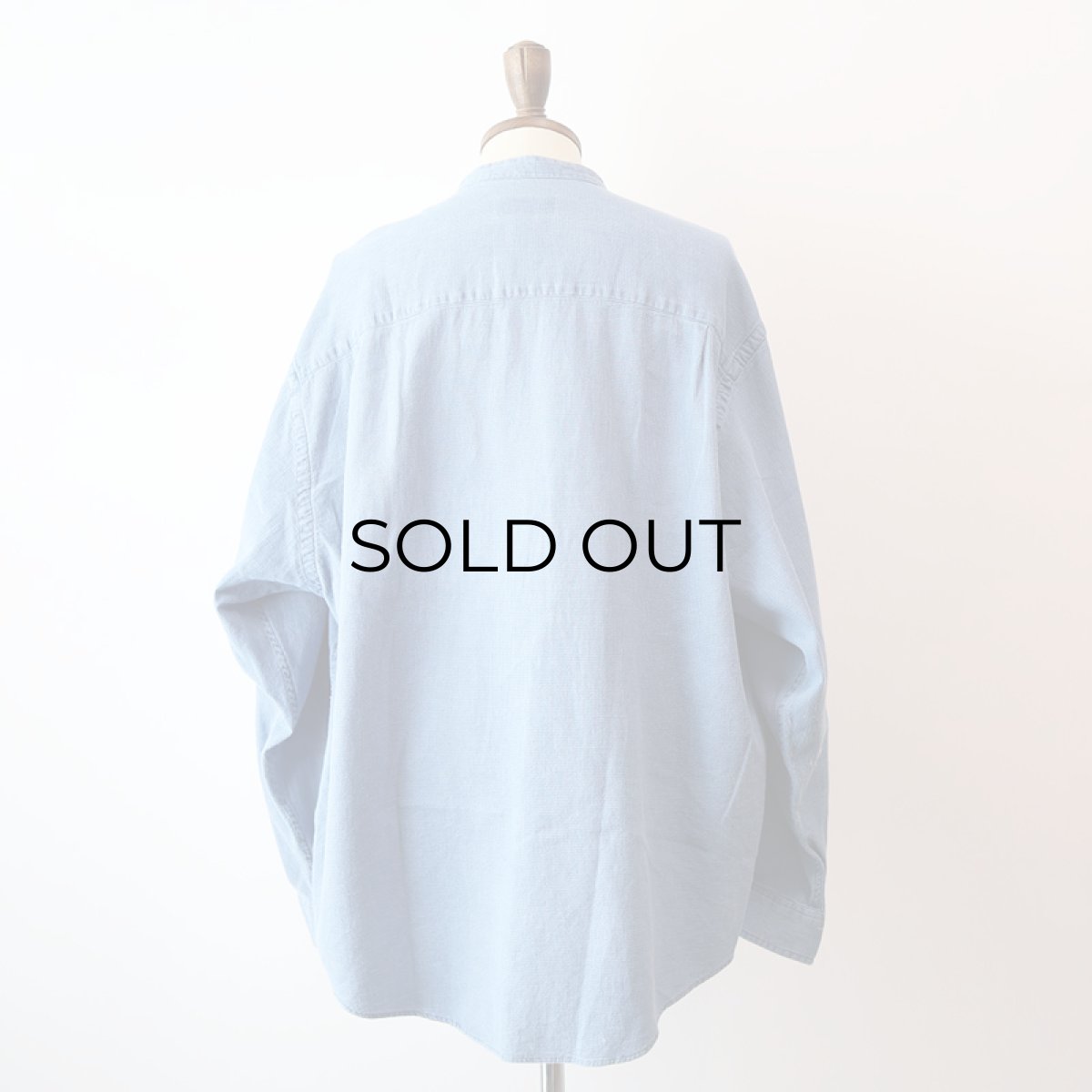 画像12: 90's Eddie Bauer COTTON WOVEN PIN CHECK BAND COLLAR SHIRT (12)