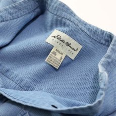 画像6: 90's Eddie Bauer COTTON WOVEN PIN CHECK BAND COLLAR SHIRT (6)