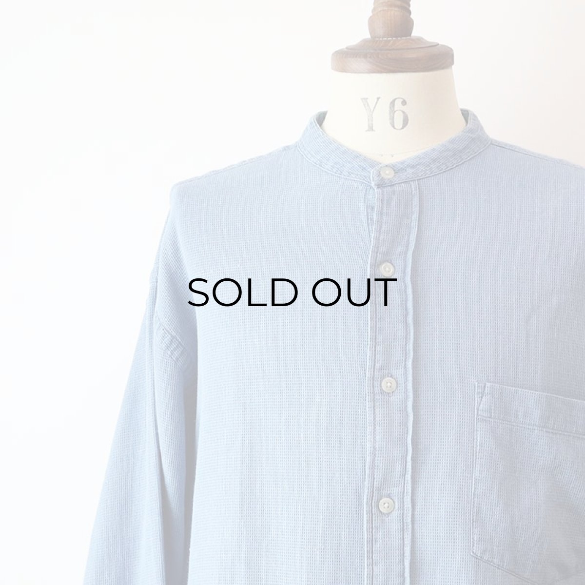 画像9: 90's Eddie Bauer COTTON WOVEN PIN CHECK BAND COLLAR SHIRT (9)