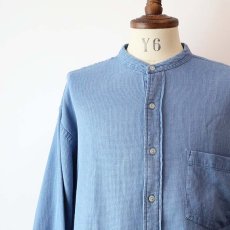 画像9: 90's Eddie Bauer COTTON WOVEN PIN CHECK BAND COLLAR SHIRT (9)