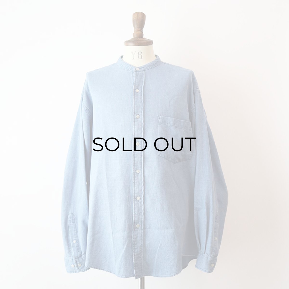 画像10: 90's Eddie Bauer COTTON WOVEN PIN CHECK BAND COLLAR SHIRT (10)