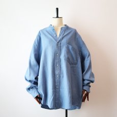 画像13: 90's Eddie Bauer COTTON WOVEN PIN CHECK BAND COLLAR SHIRT (13)